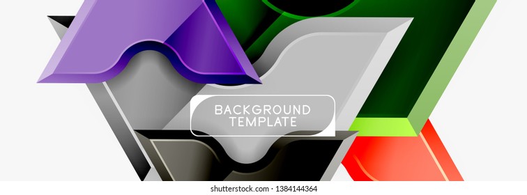Formas geométricas modernas de fondo abstracto o elemento de logotipo. Diseño de color dinámico. Ilustración del vector