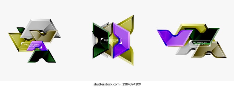 Formas geométricas modernas de fondo abstracto o elemento de logotipo. Diseño de color dinámico. Ilustración del vector