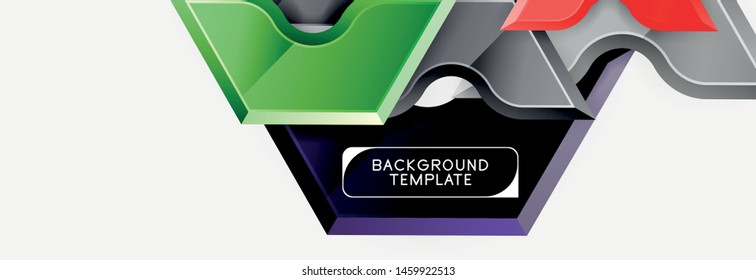 Modern geometric shapes abstract background or logo element. Dynamic color design. Vector illustration