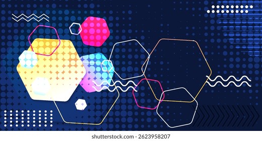 Fondo de Formas geométricas modernas con hexágono. Ilustración vectorial