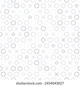 Modern geometric shapes colorful fun pattern. Abstract minimal seamless pattern. Cool dynamic fashion print design. Light blue and light grey on white background.