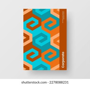 Modern geometric shapes handbill layout. Bright placard A4 design vector illustration.
