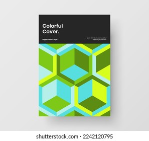 Modern geometric shapes pamphlet layout. Simple book cover design vector concept.
