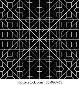 Modern geometric shapes pattern in square layout - seamless editable repeating vector background wallpaper