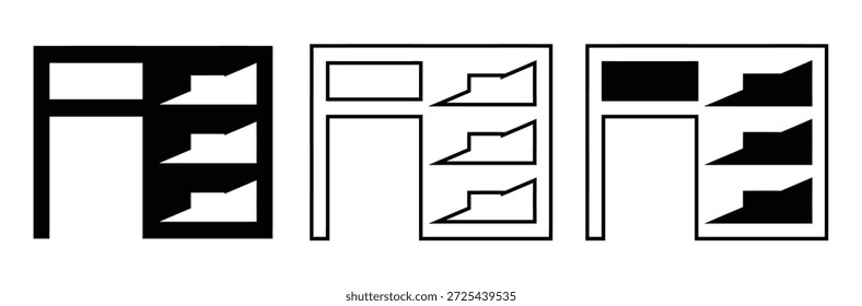 Modern geometric shapes and patterns in black and white