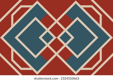 Modern geometric shapes patterns, seamless vector illustration. Pattern designs with modern geometric shapes can be printed as a background image or used for rugs, carpets, or textile fabric.