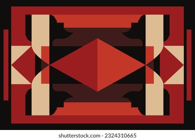 Modern geometric shapes patterns, seamless vector illustration. Pattern designs with modern geometric shapes can be printed as a background image or used for rugs, carpets, or textile fabric.