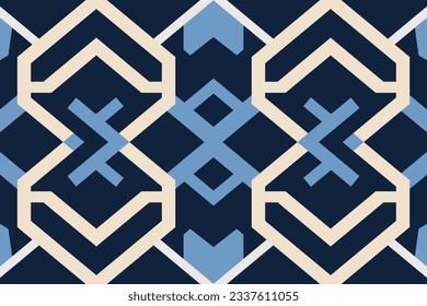 Modern geometric shapes patterns, seamless vector illustration. Pattern designs with modern geometric shapes can be printed as a background image or used for rugs, carpets, or textile fabric.