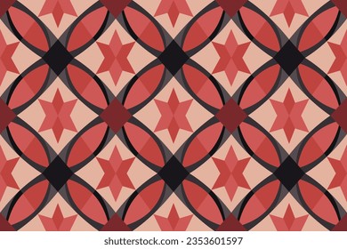 Modern geometric shapes patterns, seamless vector illustration. Pattern designs with modern geometric shapes can be printed as a background image or used for rugs, carpets, or textile fabric.