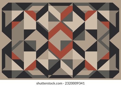 Modern geometric shapes patterns, vector illustration. Pattern designs with modern geometric shapes can be printed as a background image or used for rugs, carpets, or textile fabric.