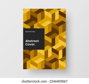 Modern geometric shapes postcard template. Trendy catalog cover A4 design vector illustration.