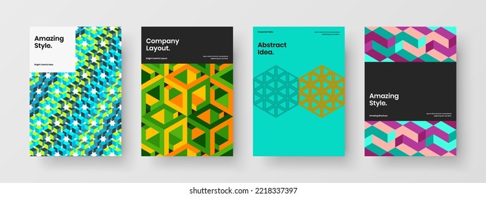 Conjunto de plantillas de presentación de formas geométricas modernas. Composición de ilustración vectorial de diseño de portada original de la empresa.