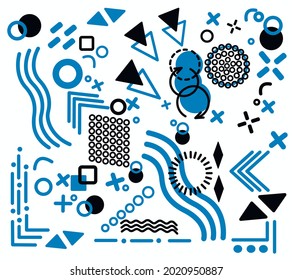 Modern geometric shapes. Square, triangular shape. Circle triangle. Abstract vector illustration. Print fabric textile cloth. Trendy backdrop creative background. Decor decorative paper Concept poster