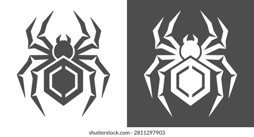 Modern Geometric Spider Emblem Icon Design