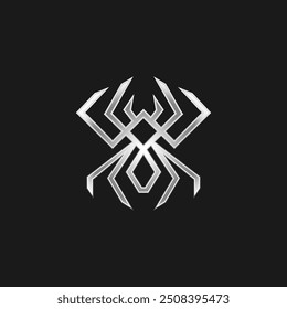 modern geometric spider logo line, abstract venomous line spider, tribal tattoo design graphic illustration symbol in trendy outline design