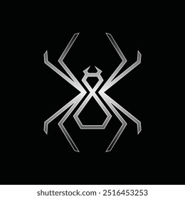 modern geometric spider logo line, abstract venomous line spider, tribal tattoo design