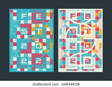 Modern Geometric Square Design Poster template. Vector illustration.