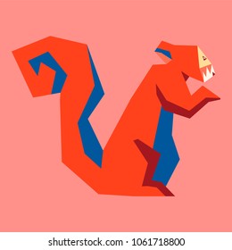 Modern Geometric Squirrel