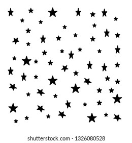 Modern Geometric Star Pattern . Hand Drawn Stars Vector . Wallpaper . Illustration