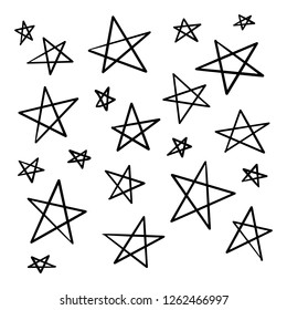 Modern Geometric Star Pattern. Vector Star Pattern Background Drawn by Hand in EPS