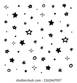 Modern Geometric Star Pattern. Vector Star Pattern Background Drawn by Hand in EPS
