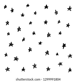 Modern Geometric Star Pattern. Vector Star Pattern Background Drawn by Hand - Vector