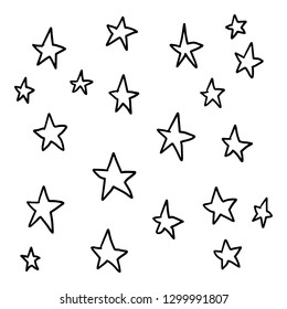 Modern Geometric Star Pattern. Vector Star Pattern Background Drawn By Hand - Vector