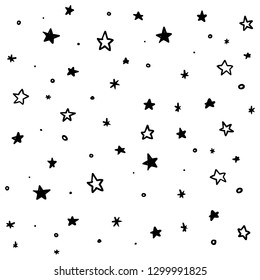 Modern Geometric Star Pattern. Vector Star Pattern Background Drawn by Hand - Vector