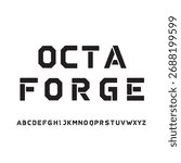 Modern geometric stencil type alphabet display font vector, Creative futuristic typeface, A to Z all alphabet
