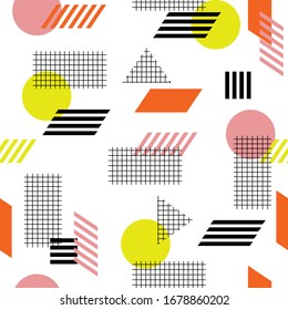 Modern geometric stripe with trendy color seamless pattern vector EPS10,Design for fashion,fabric,web,wallpaper,wrapping,cover and all prints on white.