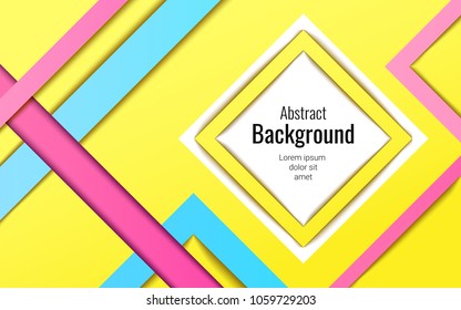 Modern geometric with stripes abstract background for the cover design, book design, poster, banner and square frame. Decoration for business presentation and advertising. Vector Illustration.