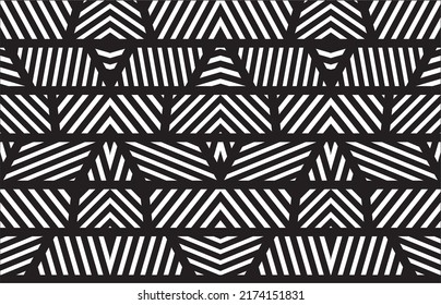 modern Geometric Stripes Seamless vector pattern textile Home decor Black and white color