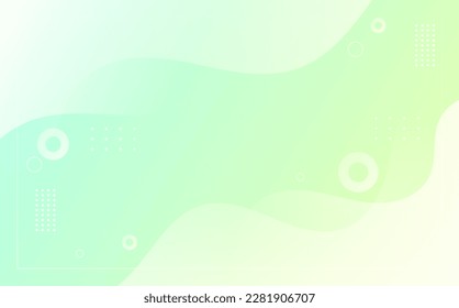 Modern geometric style background, green and yellow color gradation, memphis, wave effect