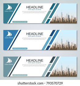 Modern geometric style banners vector templates collection