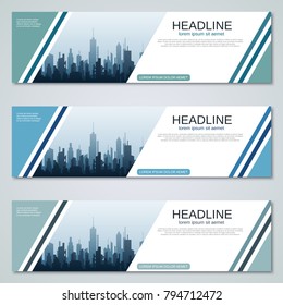 Modern geometric style banners vector templates collection