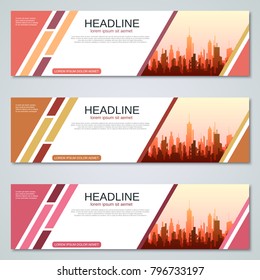 Modern geometric style banners vector templates collection