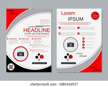 Modern geometric style business two-sided flyer, booklet, brochure cover, annual report vector design template