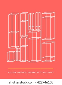 Modern geometric style card. Vector graphic.
