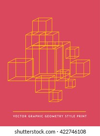 Modern geometric style card. Vector graphic.