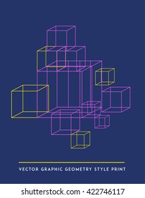 Modern geometric style card. Vector graphic.