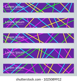 Modern geometric style colorful web banners vector templates collection