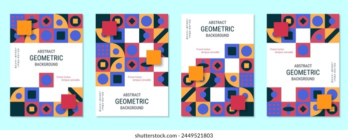 Colección de Plantilla de Vector de estilo geométrico moderno. Fondo geométrico Abstractas. Diseño para póster, folleto, cubierta del folleto, tarjeta, Cupón. Formato A4