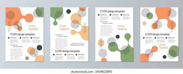 Moderner geometrischer Stil Flyer Vektorgrafik Vorlage Kollektion. Abstrakter geometrischer Hintergrund. Design für Poster, Broschüre, Broschürenumschlag, Karte, Coupon. A4-Format