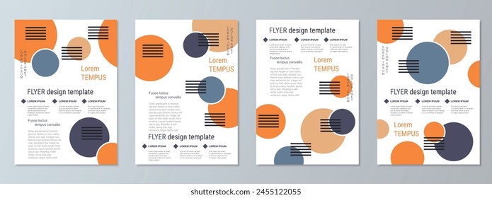 Modern geometric style flyer vector template collection. Abstract geometric background. Design for poster, booklet, brochure cover, card, coupon. A4 format