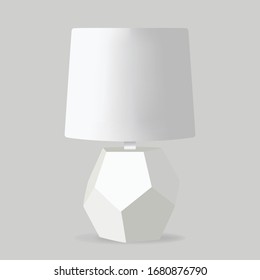 Modern geometric table lamps. Original Sample Model. Vector illustration on a light grey background.