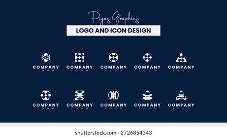 Conjunto de logotipo geométrico moderno