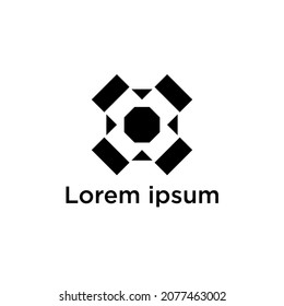 modern geometric technology logo design