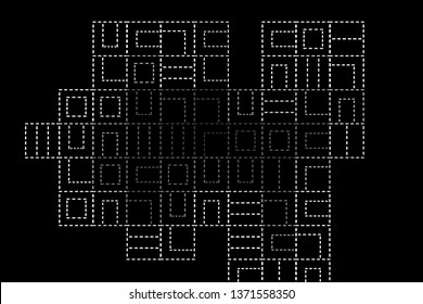 Modern geometric template with dashed lines. Creative vector abstract background. Perfect for cover, web design, poster, packaging, business cards. 