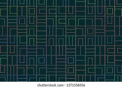 Modern geometric template with dashed lines. Creative vector abstract background. Perfect for cover, web design, poster, packaging, business cards. 