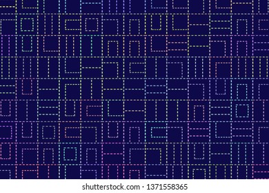 Modern geometric template with dashed lines. Creative vector abstract background. Perfect for cover, web design, poster, packaging, business cards. 